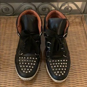 Sandro Leather studded sneakers